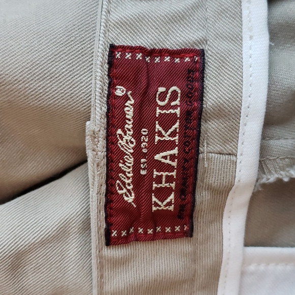 (12P) NWT Eddie Bauer Premium Stretch Flat Front Khaki Wrinkle Resistant - Picture 2 of 13